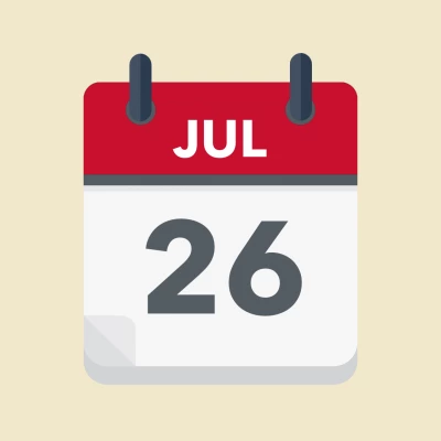 Calendar icon showing 26th July